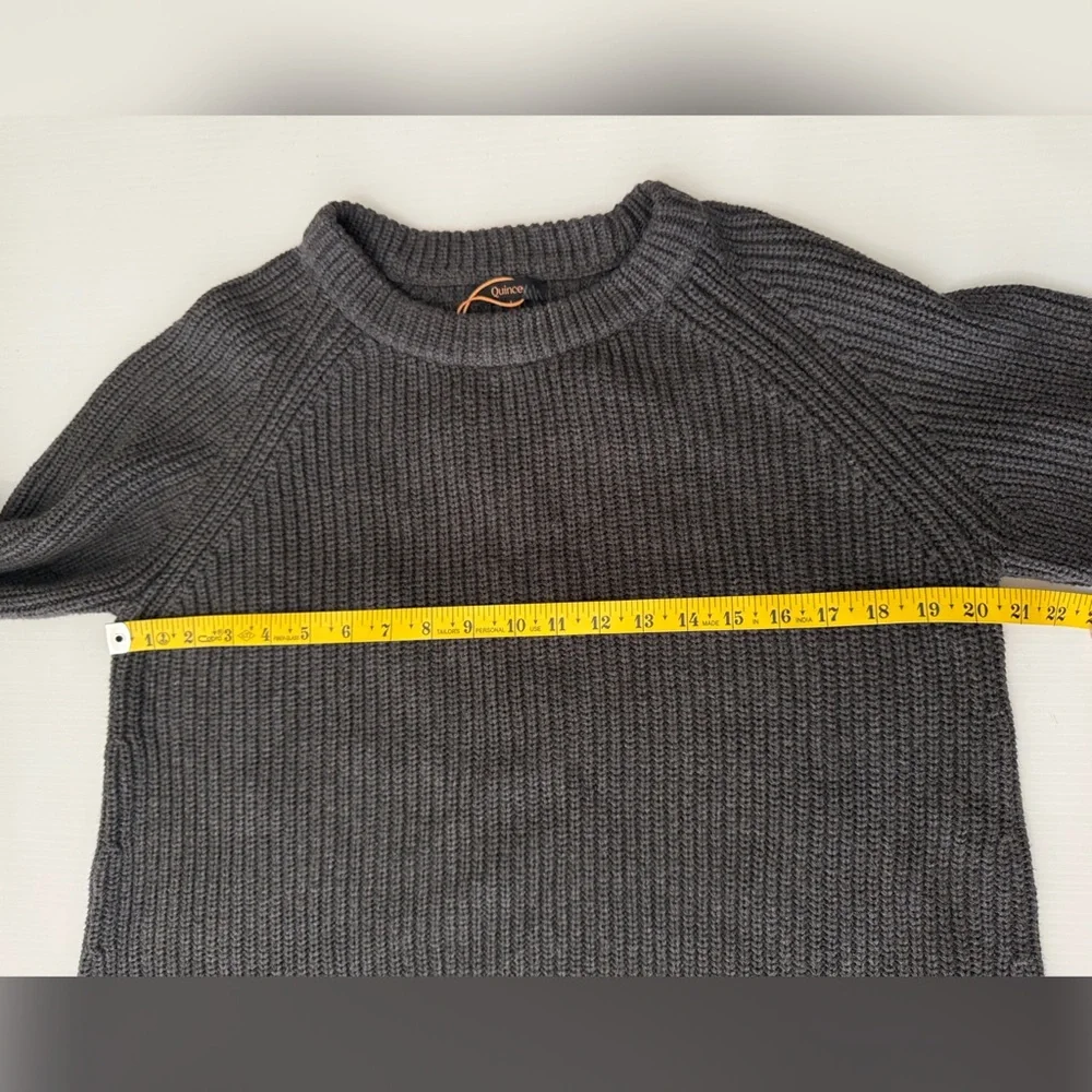 Quince Charcoal Ribbed Crewneck Sweater - Picture 11 of 12